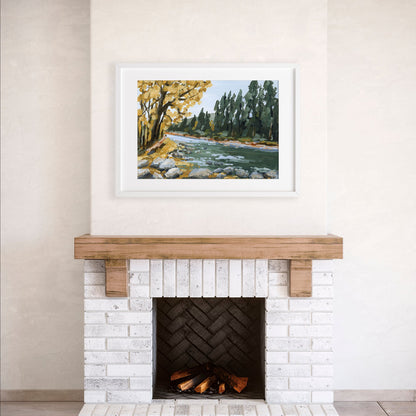 ’Creekside Meandering’ Art Print - Beaver Creek Colorado Wall - abstract - Artwork - Autumn - Avon