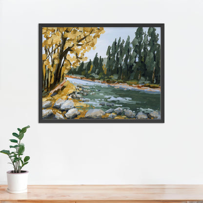 ’Creekside Meandering’ Art Print - Paper / 5x7 in / Black Frame - Beaver Creek Colorado Wall - abstract - Artwork