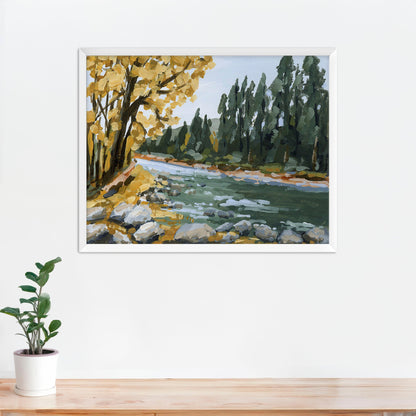 ’Creekside Meandering’ Art Print - Paper / 5x7 in / White Frame - Beaver Creek Colorado Wall - abstract - Artwork