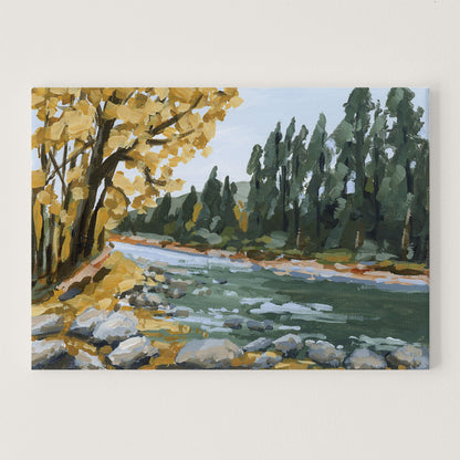 ’Creekside Meandering’ Art Print - Stretched Canvas / 8x10 in / No Frame - Beaver Creek Colorado Wall - abstract