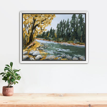 ’Creekside Meandering’ Art Print - Stretched Canvas / 8x10 in / White Frame - Beaver Creek Colorado Wall - abstract