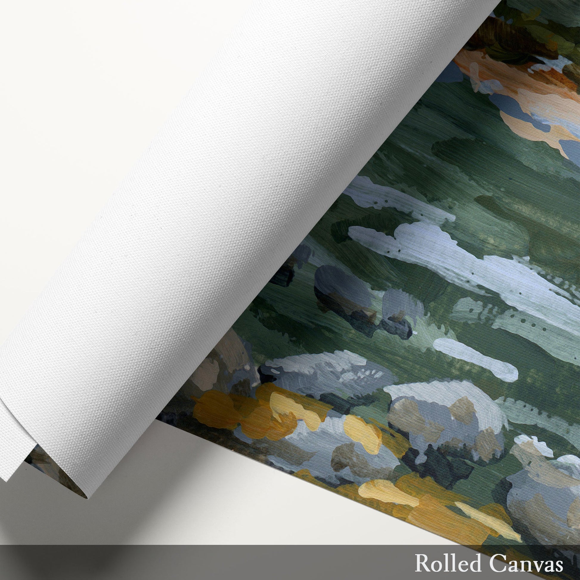 ’Creekside Meandering’ Diptych Art Print || Set of 2 abstract Artwork Autumn Beaver Creek