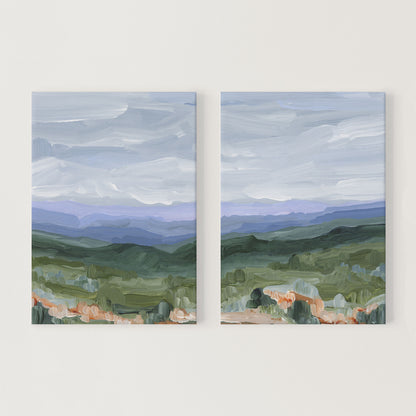 "Blue Ridge" Diptych Art Print || Set of 2