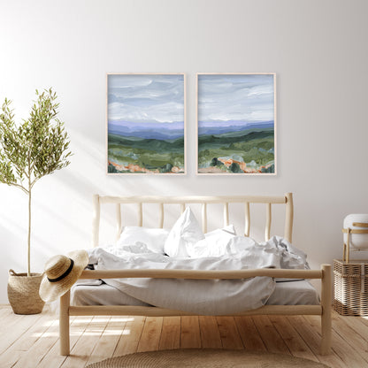 "Blue Ridge" Diptych Art Print || Set of 2