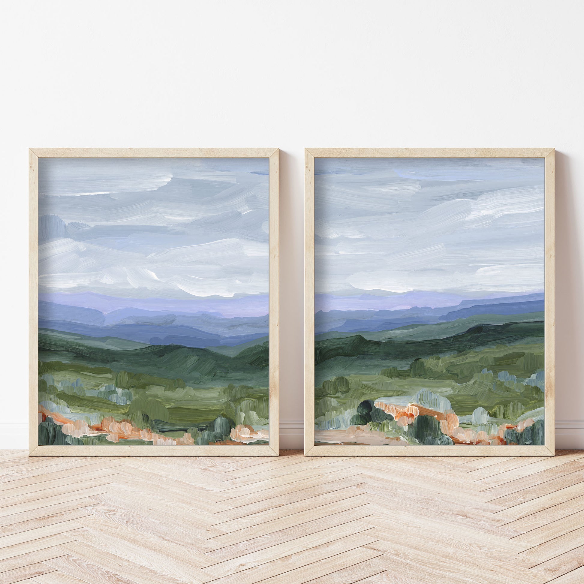 blue ridge mountains landscape painting wall art
