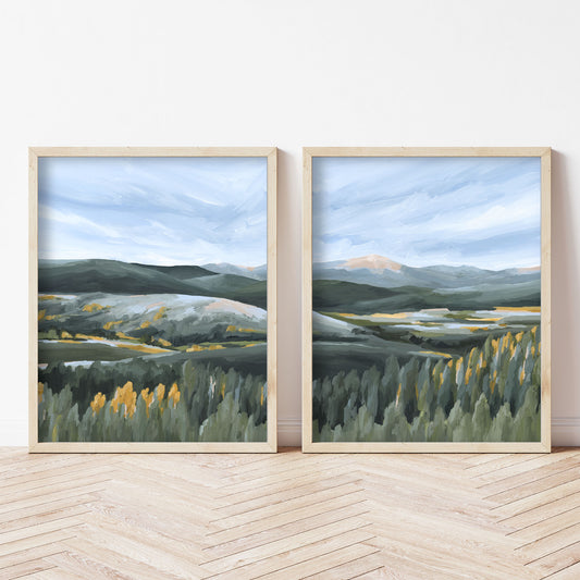 ’First Fall’ Diptych Art Print || Set of 2