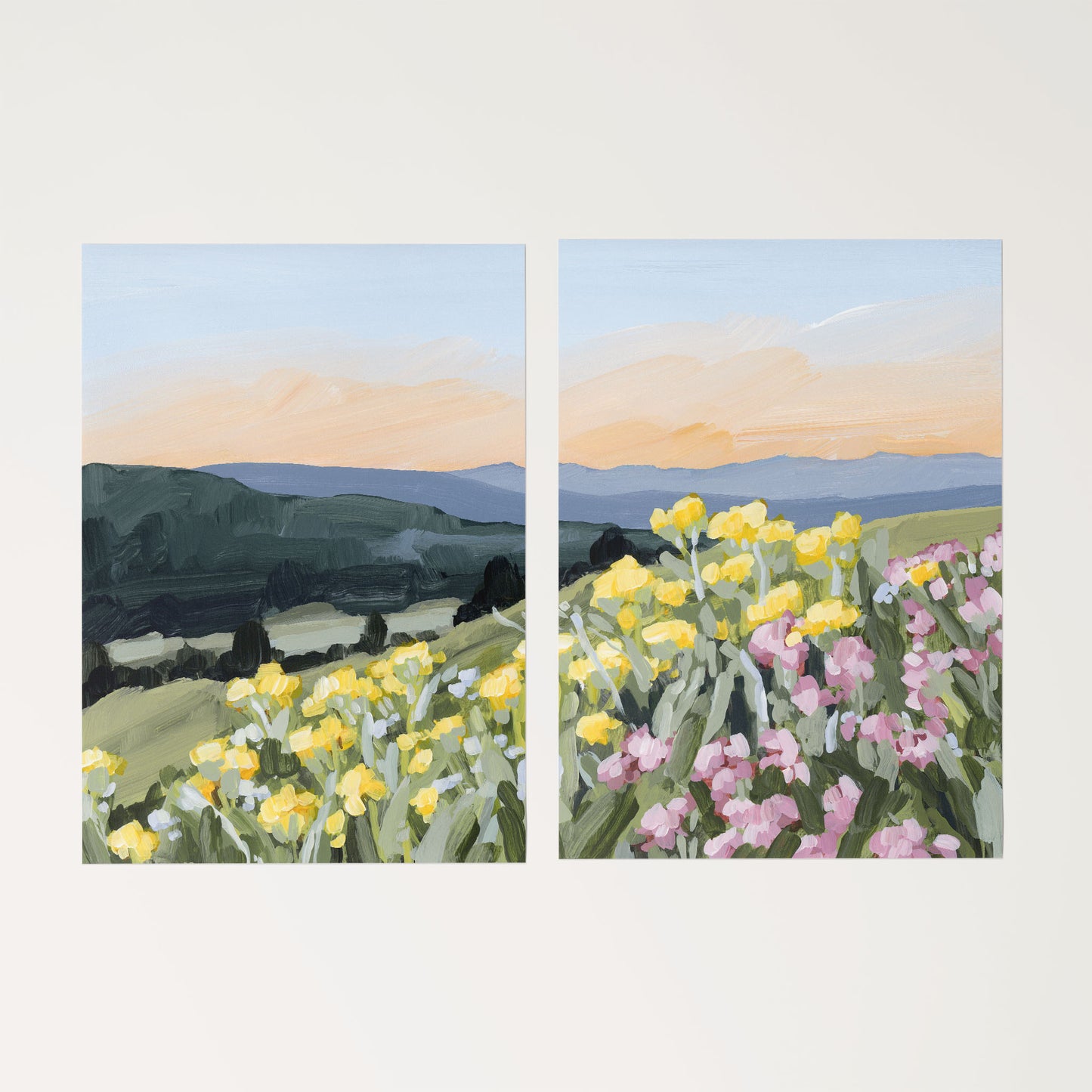 "Wasatch Wildflowers" Diptych Art Print || Set of 2