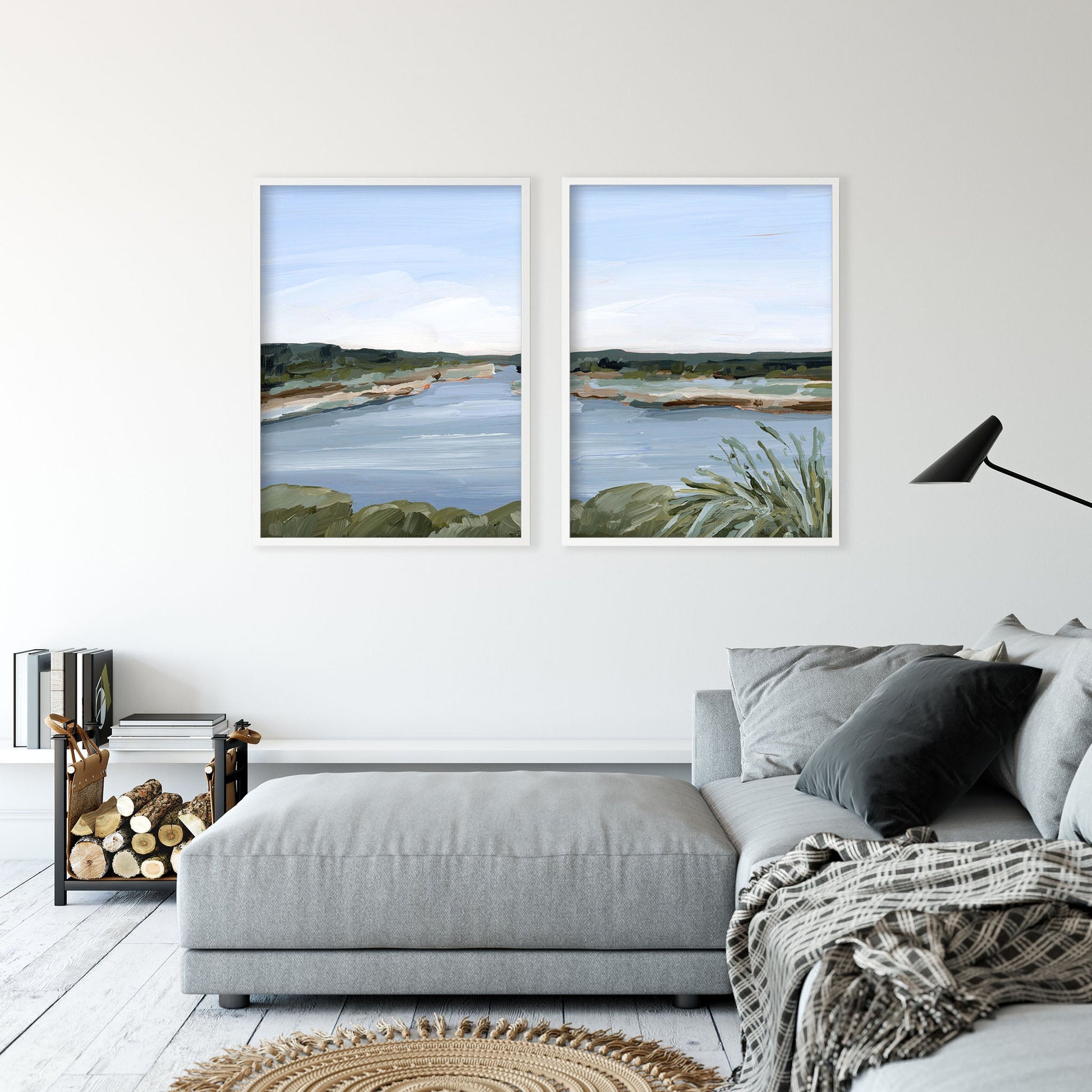 ’Dreaming of the Lake’ Diptych Art Print || Set 2 - abstract - Artwork - Lake