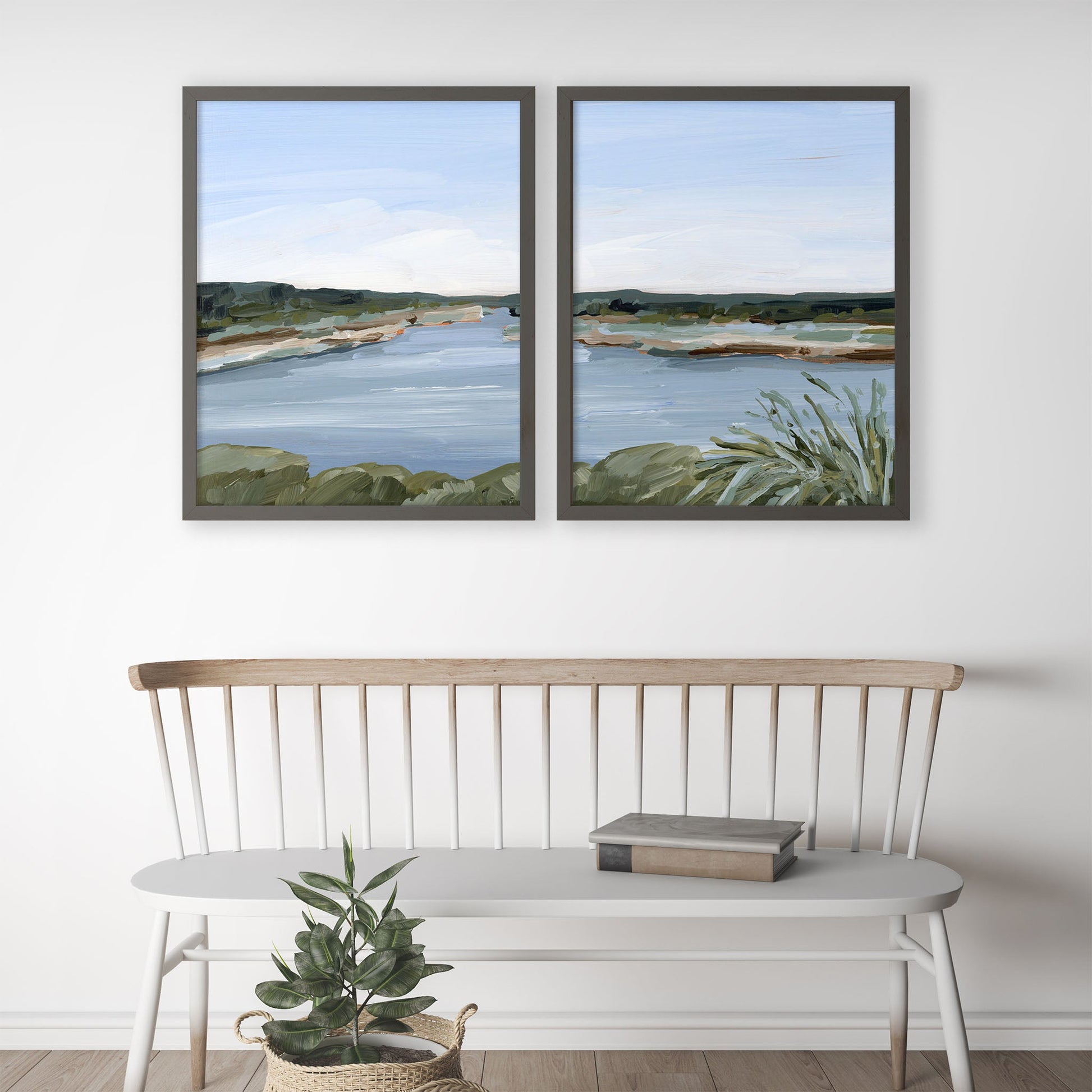 ’Dreaming of the Lake’ Diptych Art Print || Set 2 - abstract - Artwork - Lake