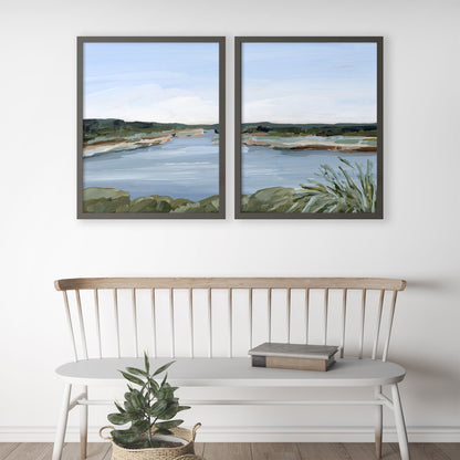 ’Dreaming of the Lake’ Diptych Art Print || Set 2 - abstract - Artwork - Lake
