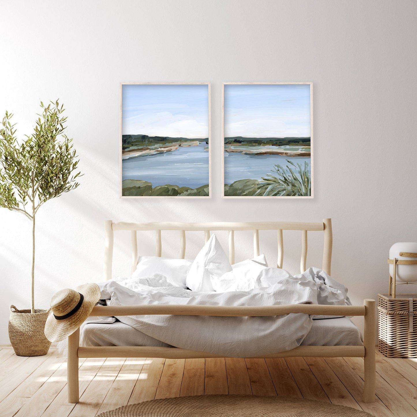 ’Dreaming of the Lake’ Diptych Art Print || Set 2 - abstract - Artwork - Lake