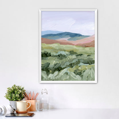 ’Driving to the Spring’ Art Print - Paper / 5x7 in / White Frame - Yellowstone National Park - Artwork - Landscape