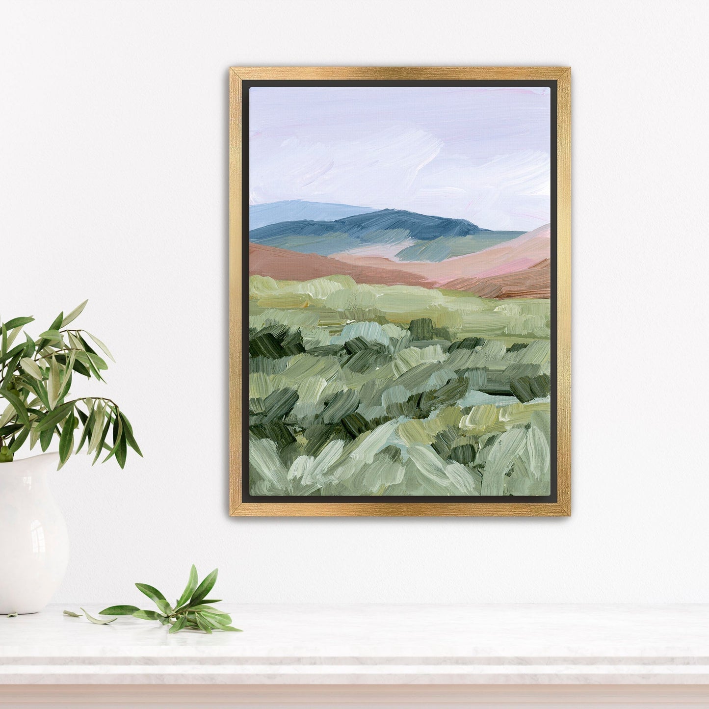 ’Driving to the Spring’ Art Print - Stretched Canvas / 8x10 in / Gold Frame - Yellowstone National Park - Artwork