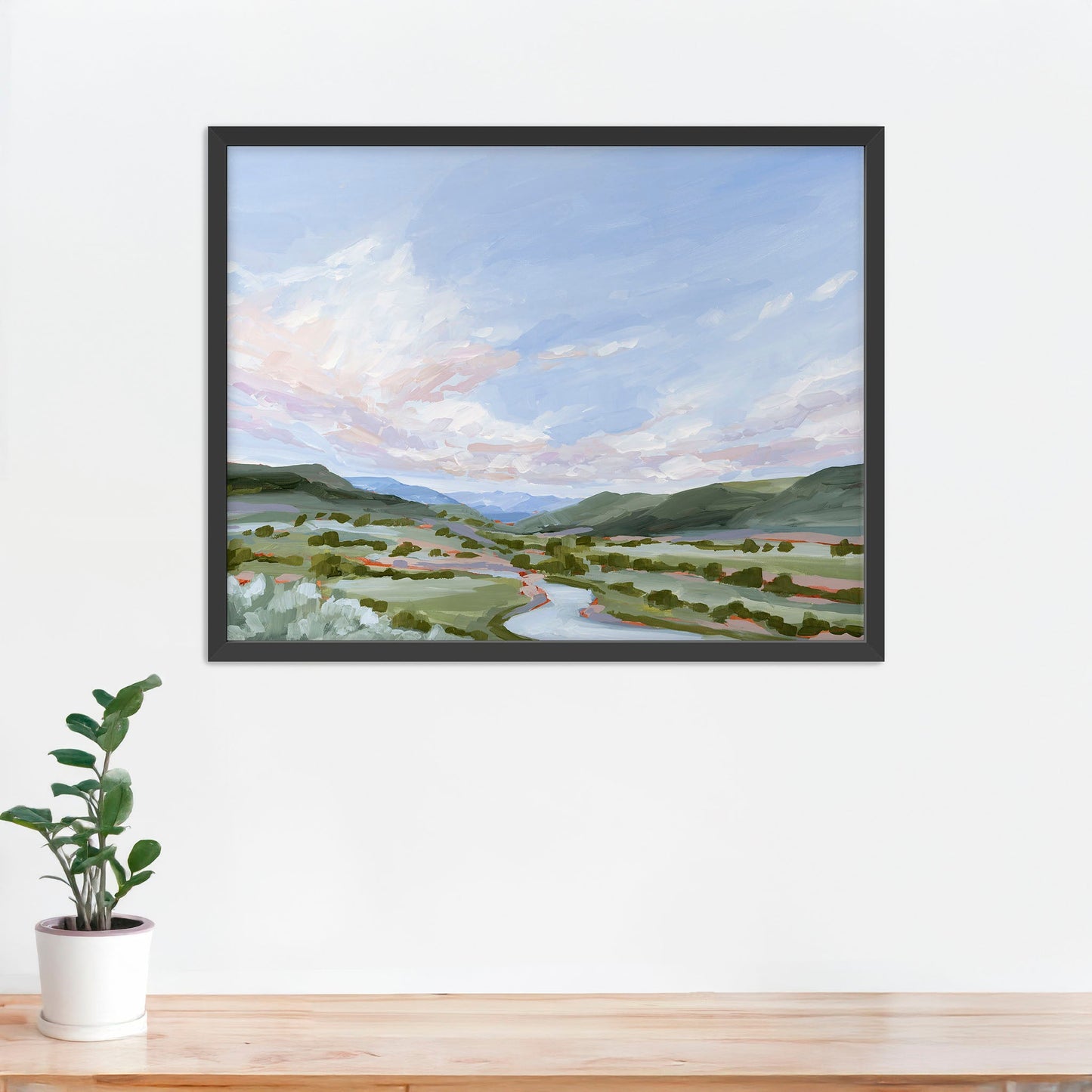 ’Eagle County’ Art Print Paper / 5x7 in / Black Frame Vail Colorado Landscape Painting Eagle Mountain