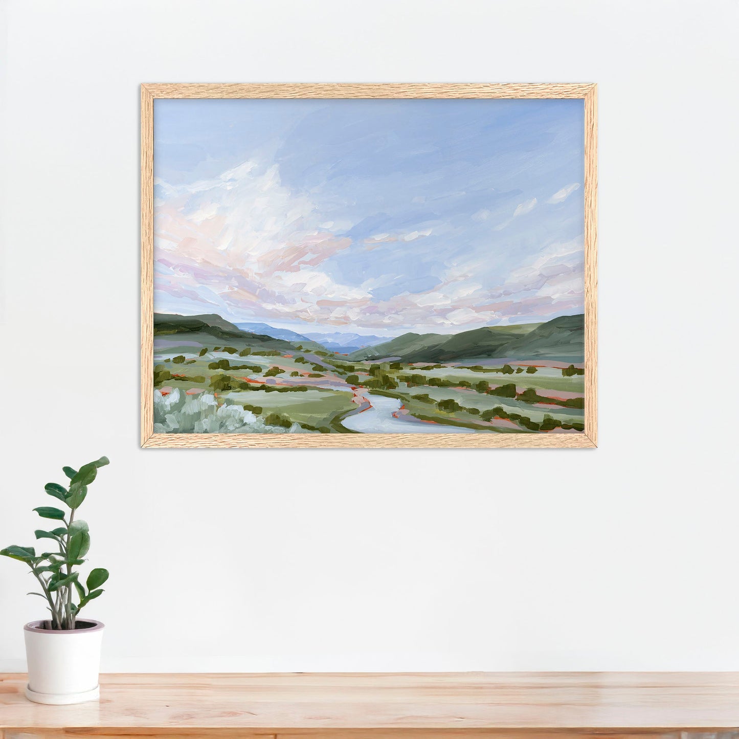 ’Eagle County’ Art Print Paper / 5x7 in / Oak Frame Vail Colorado Landscape Painting Eagle Mountain