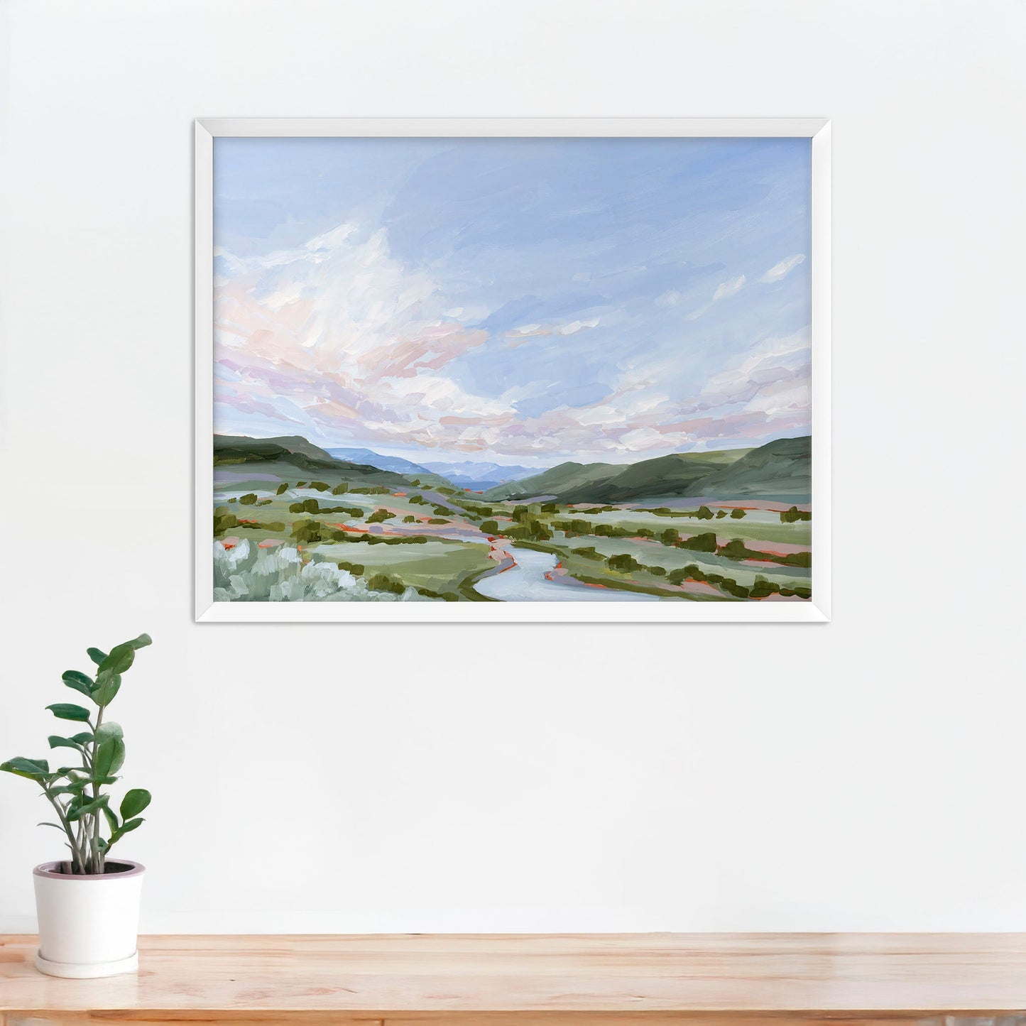 ’Eagle County’ Art Print Paper / 5x7 in / White Frame Vail Colorado Landscape Painting Eagle Mountain