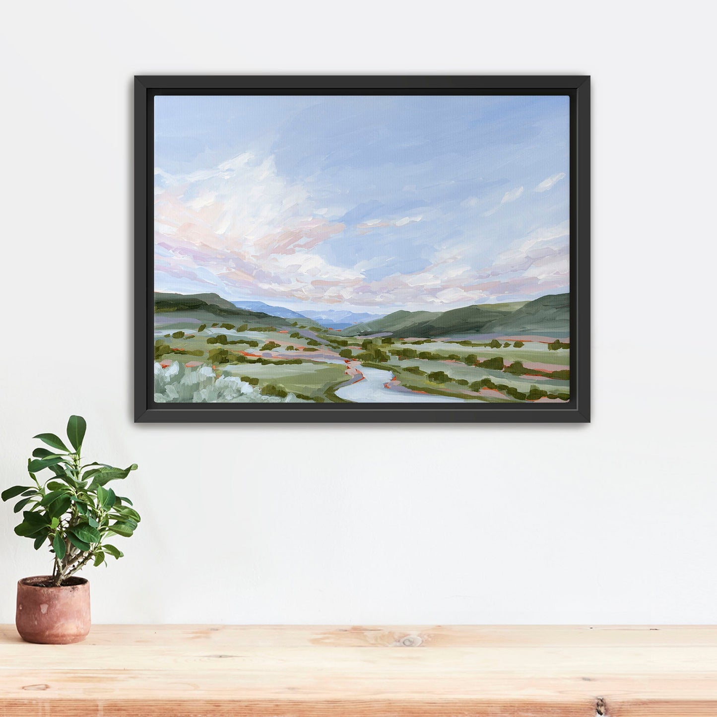 ’Eagle County’ Art Print Stretched Canvas / 8x10 in / Black Frame Vail Colorado Landscape Painting Eagle Mountain