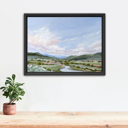 ’Eagle County’ Art Print - Stretched Canvas / 8x10 in / Black Frame - Vail Colorado Landscape Painting - Eagle