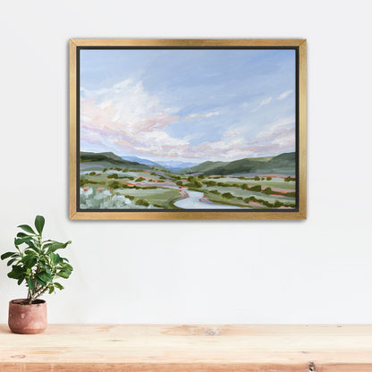 ’Eagle County’ Art Print - Stretched Canvas / 8x10 in / Gold Frame - Vail Colorado Landscape Painting - Eagle - Mountain