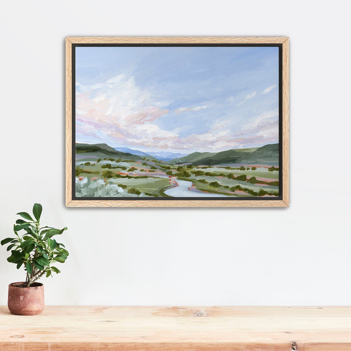 ’Eagle County’ Art Print Stretched Canvas / 8x10 in / Oak Frame Vail Colorado Landscape Painting Eagle Mountain