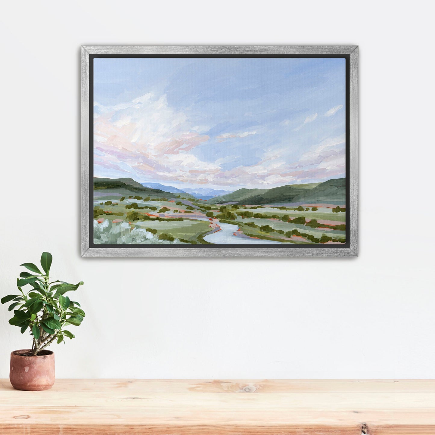 ’Eagle County’ Art Print Stretched Canvas / 8x10 in / Silver Frame Vail Colorado Landscape Painting Eagle Mountain