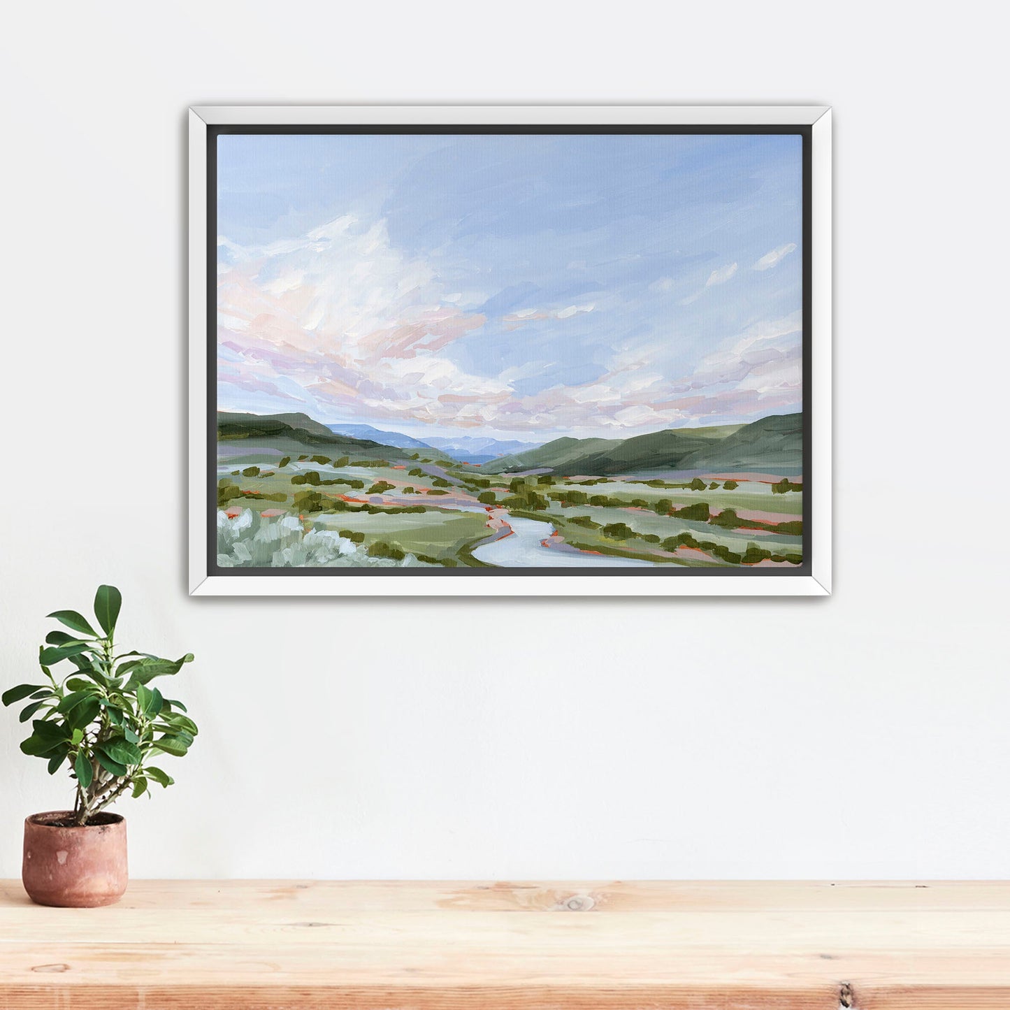 ’Eagle County’ Art Print Stretched Canvas / 8x10 in / White Frame Vail Colorado Landscape Painting Eagle Mountain