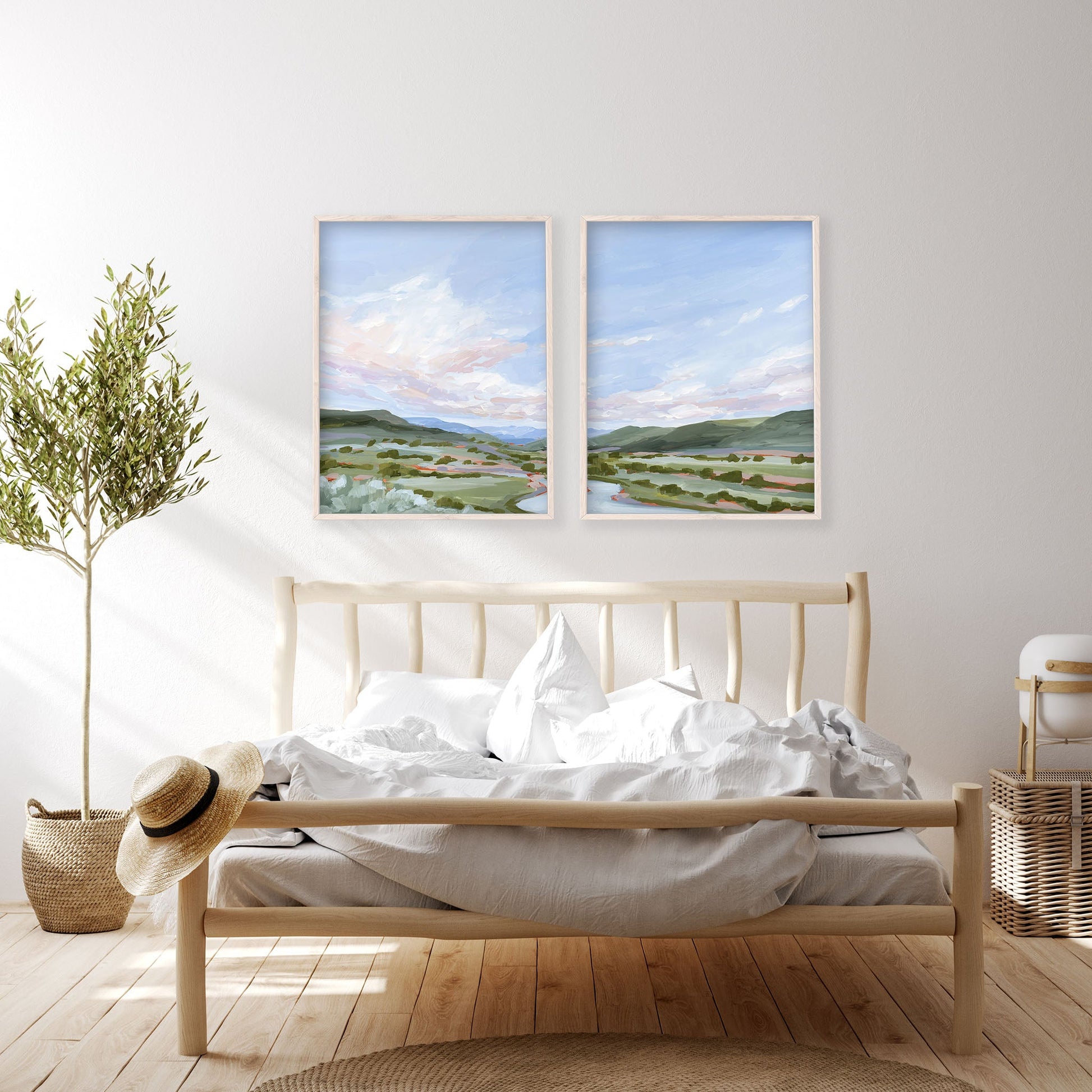 ’Eagle County’ Diptych Art Print || Set of 2 abstract Artwork Colorado
