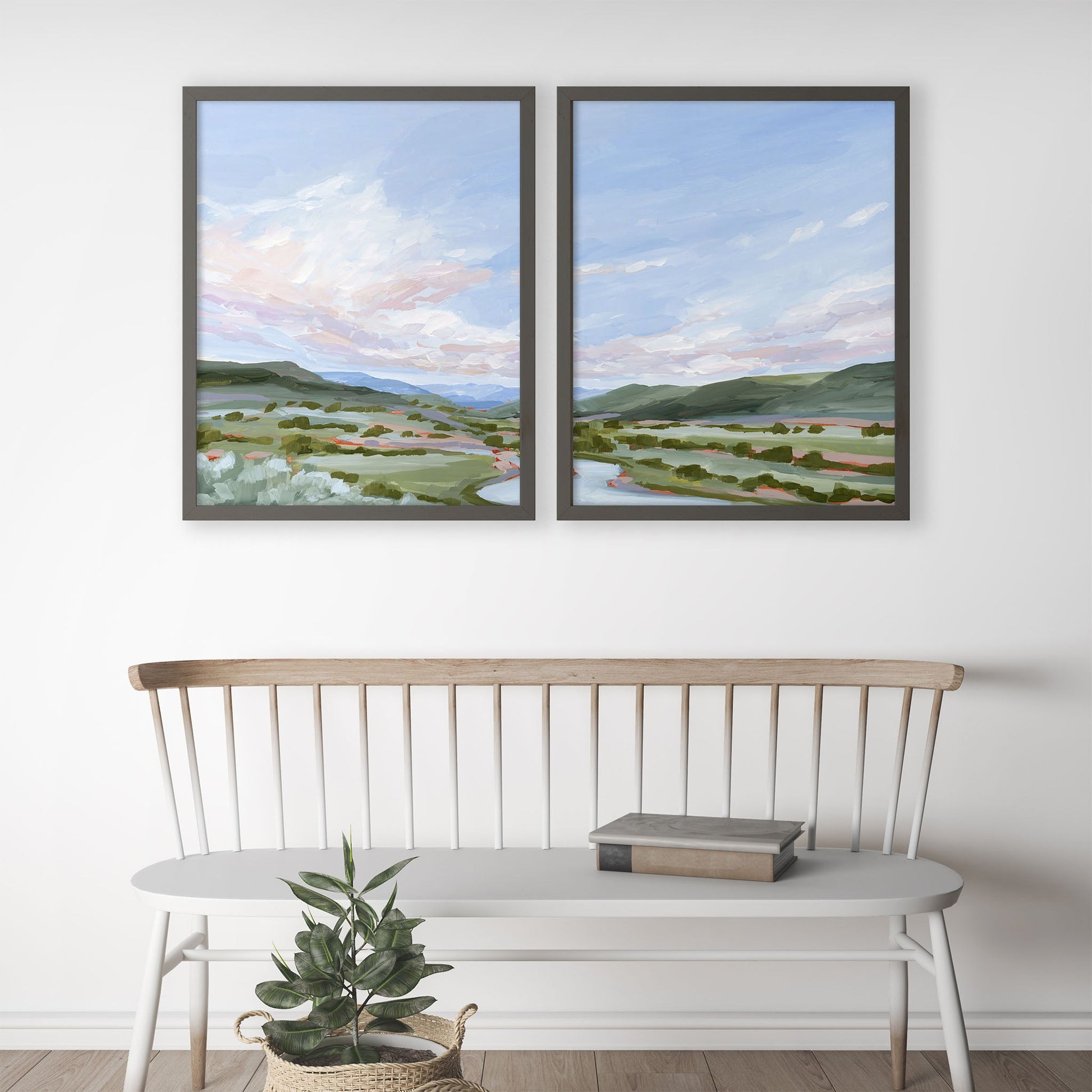 ’Eagle County’ Diptych Art Print || Set of 2 abstract Artwork Colorado