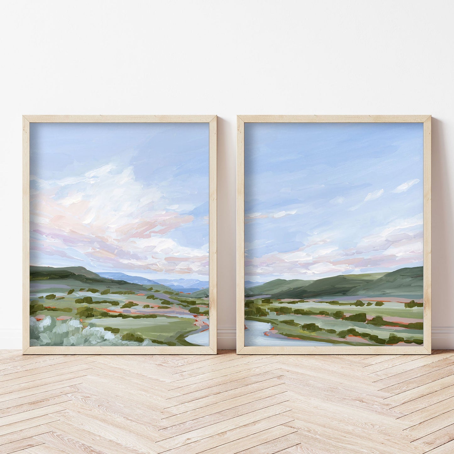 ’Eagle County’ Diptych Art Print || Set of 2 abstract Artwork Colorado