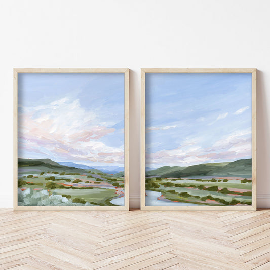 ’Eagle County’ Diptych Art Print || Set of 2 - abstract - Artwork - Colorado