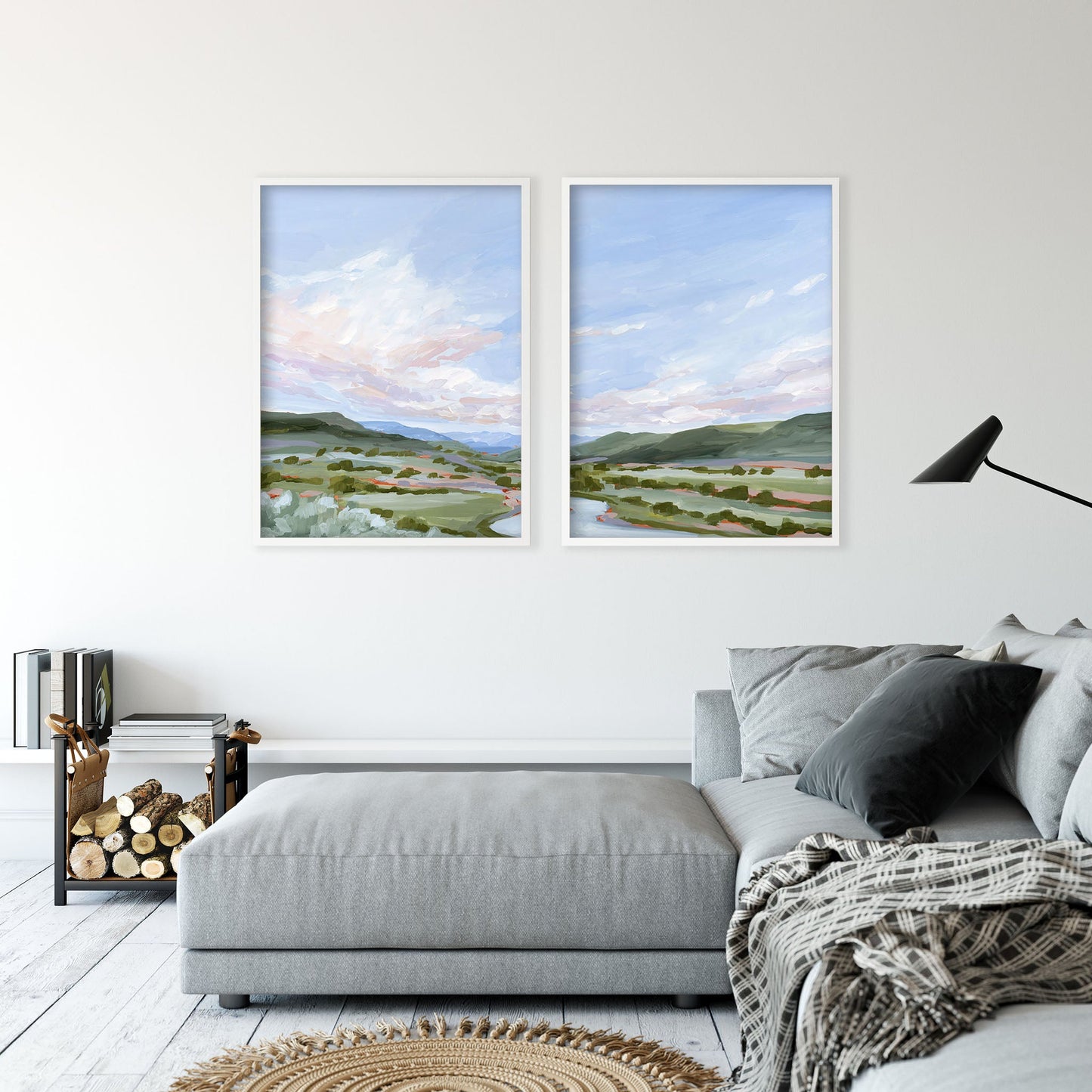’Eagle County’ Diptych Art Print || Set of 2 abstract Artwork Colorado
