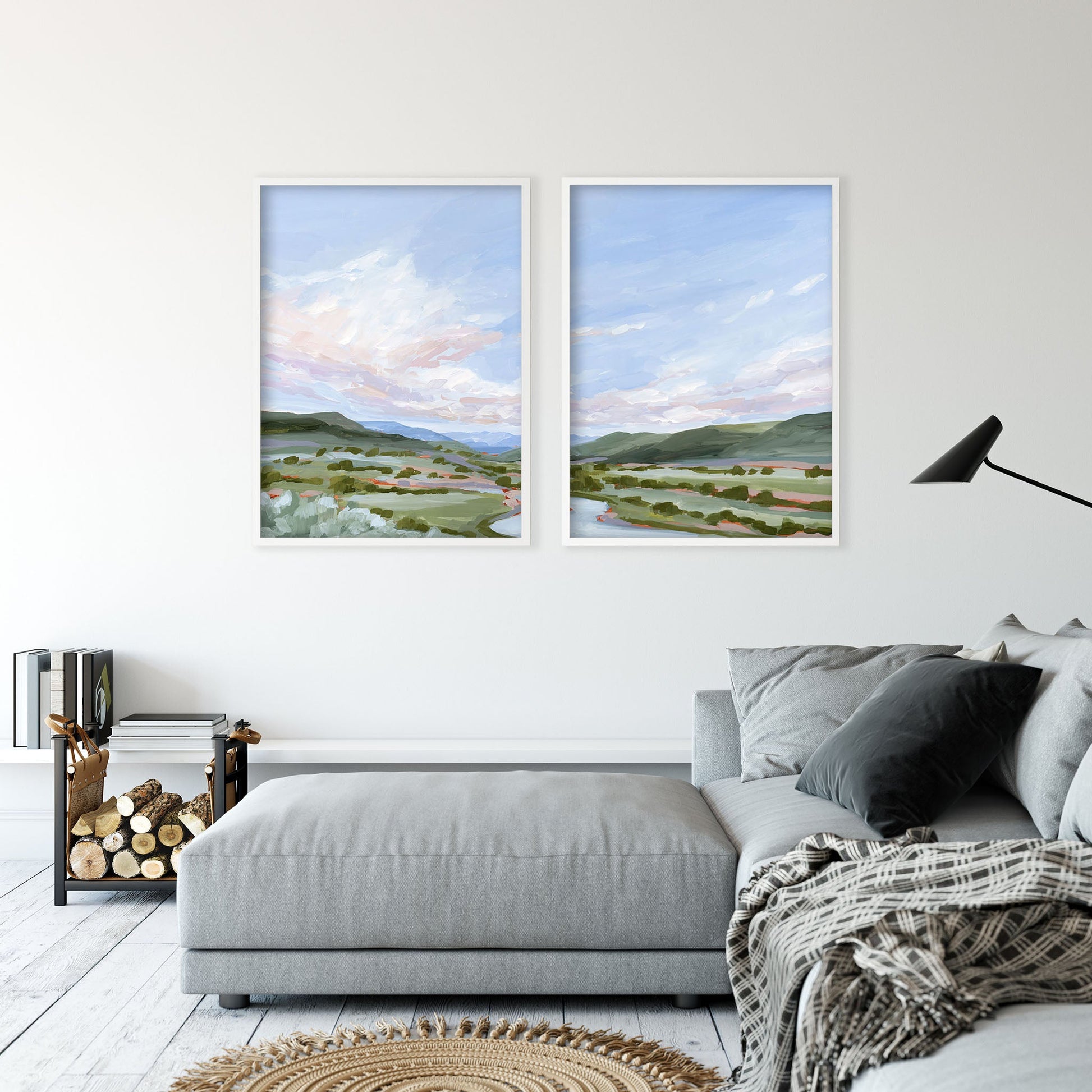 ’Eagle County’ Diptych Art Print || Set of 2 abstract Artwork Colorado