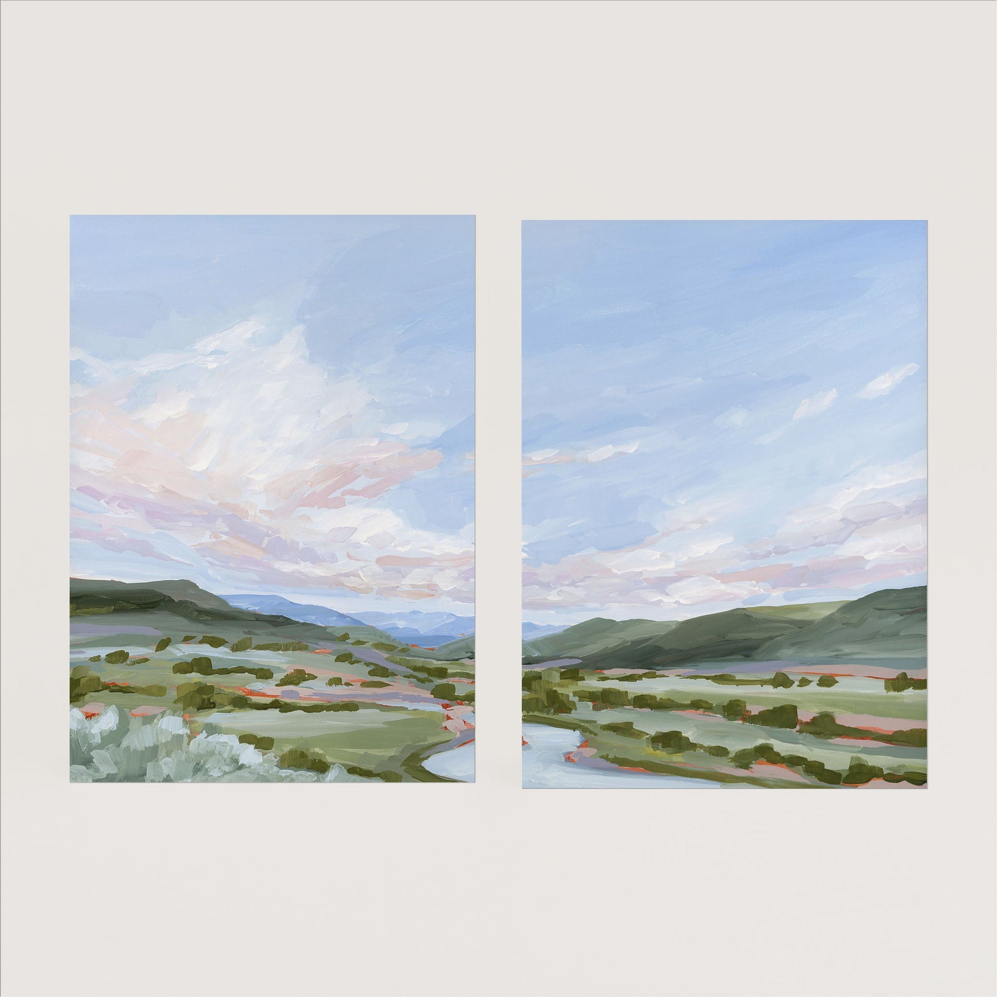 ’Eagle County’ Diptych Art Print || Set of 2 Paper / 5x7 in / No Frame abstract Artwork Colorado