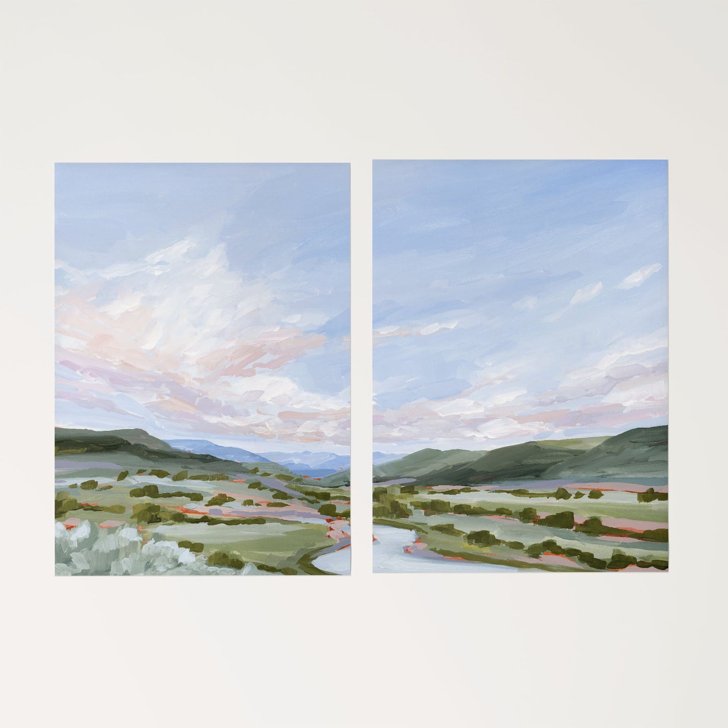 ’Eagle County’ Diptych Art Print || Set of 2 Rolled Canvas / 8x10 in / No Frame abstract Artwork Colorado