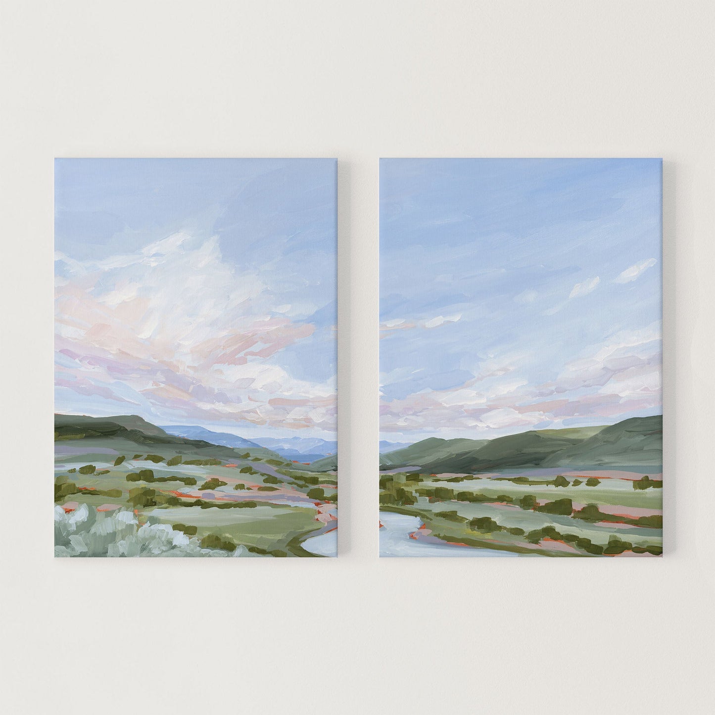 ’Eagle County’ Diptych Art Print || Set of 2 Stretched Canvas / 8x10 in / No Frame abstract Artwork Colorado
