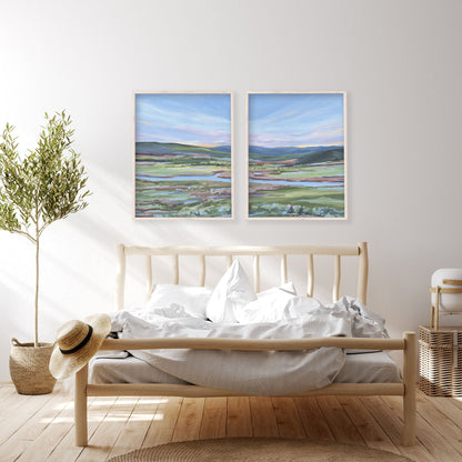 ’Eagle River’ Diptych Art Print || Set of 2 - abstract - Artwork - Colorado