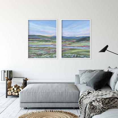 ’Eagle River’ Diptych Art Print || Set of 2 - abstract - Artwork - Colorado