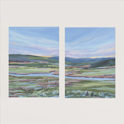 ’Eagle River’ Diptych Art Print || Set of 2 - Paper / 5x7 in / No Frame - abstract - Artwork - Colorado