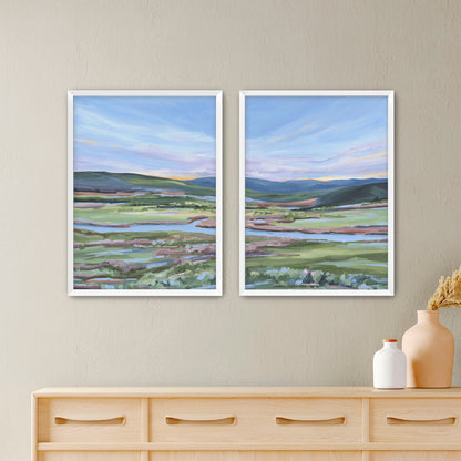 ’Eagle River’ Diptych Art Print || Set of 2 - Paper / 5x7 in / White Frame - abstract - Artwork - Colorado