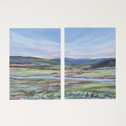 ’Eagle River’ Diptych Art Print || Set of 2 - Rolled Canvas / 8x10 in / No Frame - abstract - Artwork - Colorado