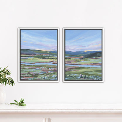 ’Eagle River’ Diptych Art Print || Set of 2 - Stretched Canvas / 8x10 in / White Frame - abstract - Artwork - Colorado