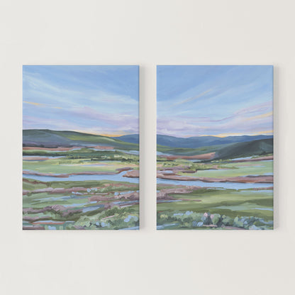 ’Eagle River’ Diptych Art Print || Set of 2 - Stretched Canvas / 8x10 in / No Frame - abstract - Artwork - Colorado
