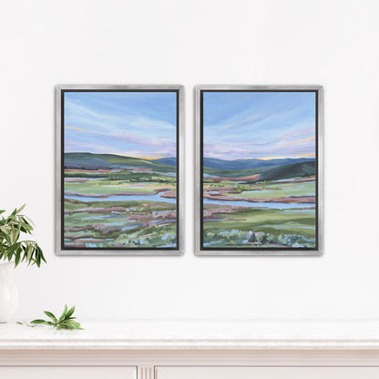 ’Eagle River’ Diptych Art Print || Set of 2 - Stretched Canvas / 8x10 in / Silver Frame - abstract - Artwork - Colorado