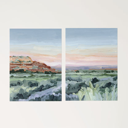 ’Edge of Utah’ Diptych Art Print || Set 2 - Rolled Canvas / 8x10 in / No Frame - abstract - Artwork - Desert