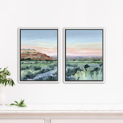 ’Edge of Utah’ Diptych Art Print || Set 2 - Stretched Canvas / 8x10 in / White Frame - abstract - Artwork - Desert