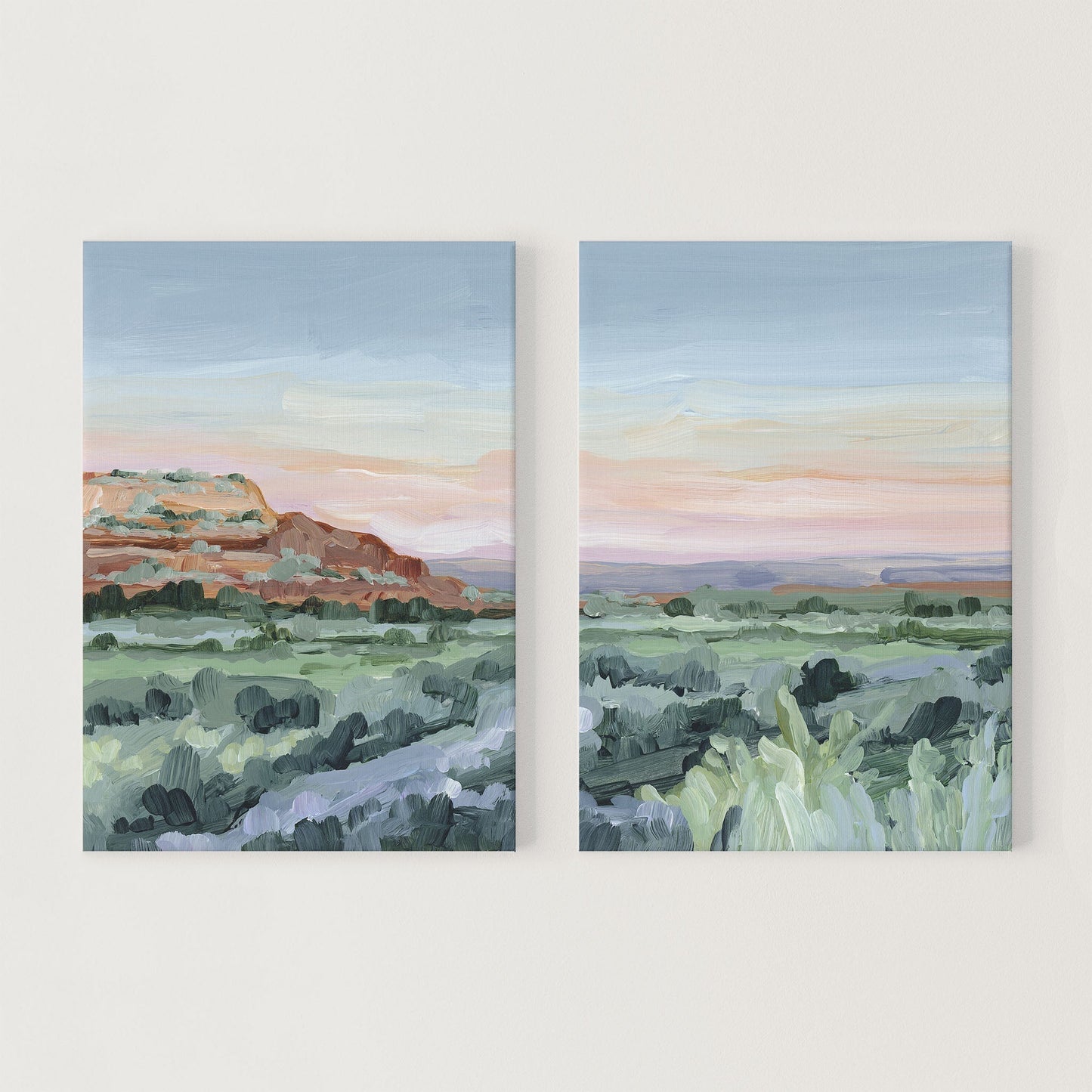 ’Edge of Utah’ Diptych Art Print || Set 2 - Stretched Canvas / 8x10 in / No Frame - abstract - Artwork - Desert