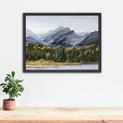 ’Estes Park’ Art Print - Stretched Canvas / 8x10 in / Black Frame - Colorado Mountain Wall - abstract - Artwork - Autumn