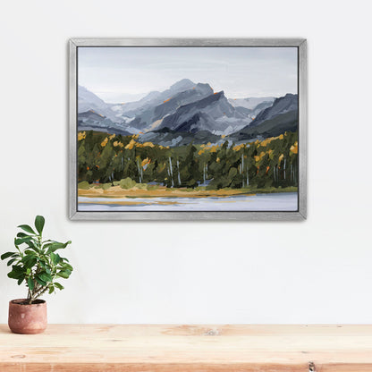 ’Estes Park’ Art Print - Stretched Canvas / 8x10 in / Silver Frame - Colorado Mountain Wall - abstract - Artwork
