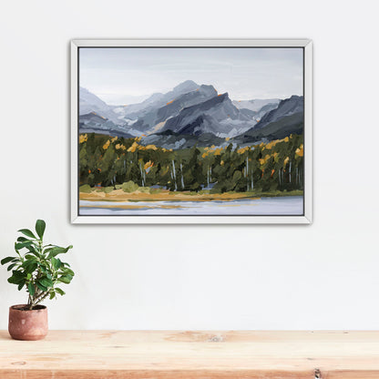 ’Estes Park’ Art Print - Stretched Canvas / 8x10 in / White Frame - Colorado Mountain Wall - abstract - Artwork - Autumn