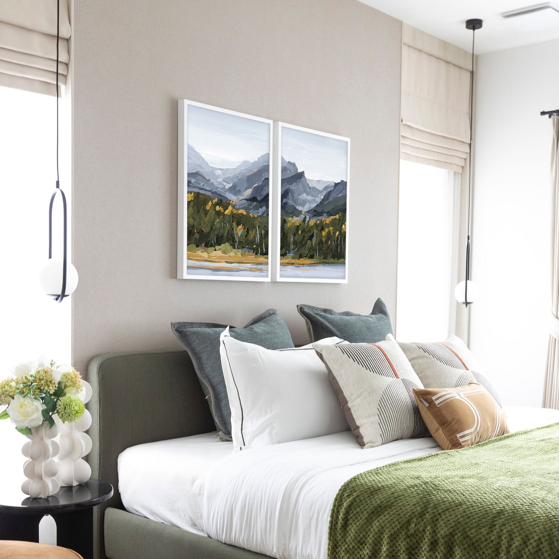 ’Estes Park’ Diptych Art Print || Set of 2 - abstract - Artwork - Colorado